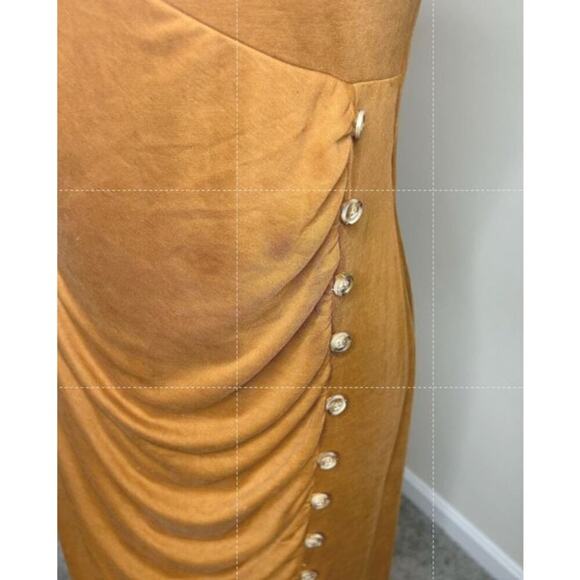 Heartloom Size Medium Fully Lined Midi Summer Dress Chesnut Color Buttons - Picture 3 of 5